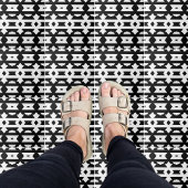 Modernes geometrisches Muster Schwarz/Weiß Op Art Fliese