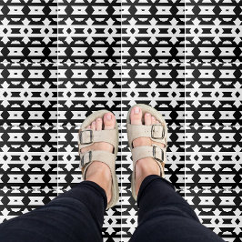 Modernes geometrisches Muster Schwarz/Weiß Op Art Fliese