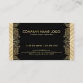 Modernes geometrisches Muster & Spitzen Schwarz &  Visitenkarte (Rückseite)