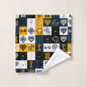 Modernes geometrisches Muster, trendgelb Badhandtuch Set (Waschlappen)