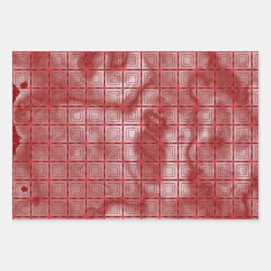 Modernes geometrisches Muster und Burgunder-Marmor Geschenkpapier Set (Vorderseite 3)