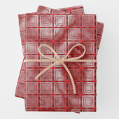 Modernes geometrisches Muster und Burgunder-Marmor Geschenkpapier Set (Beispiel)