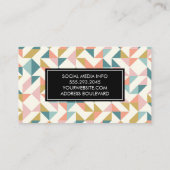 Modernes geometrisches Muster Visitenkarte (Rückseite)