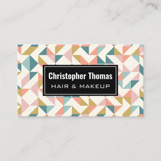 Modernes geometrisches Muster Visitenkarte (Vorderseite)