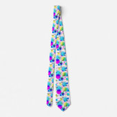 Modernes geometrisches Muster von Funky 80er Memph Krawatte (Rückseite)