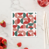 Modernes geometrisches Muster von Rot und Grün Serviette (Beispiel)