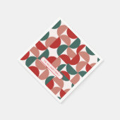 Modernes geometrisches Muster von Rot und Grün Serviette (Ecke)