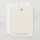 Modernes geometrisches Mustermonogramm Mitteilungskarte (Vorderseite)