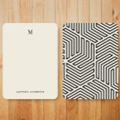 Modernes geometrisches Mustermonogramm Mitteilungskarte