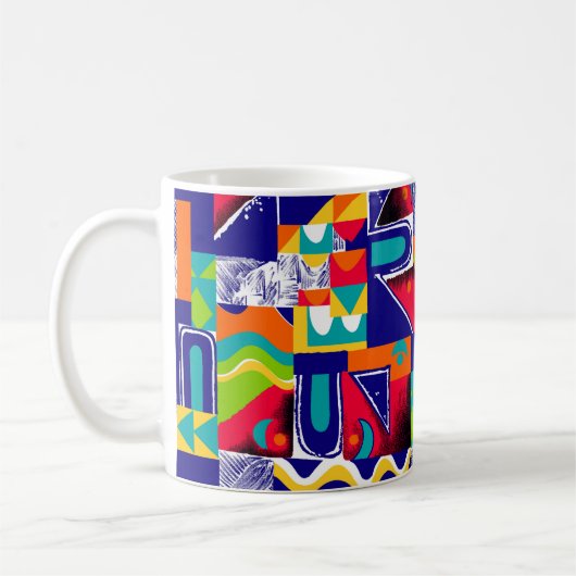Modernes geometrisches nahtloses Muster Kaffeetasse (Links)