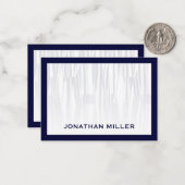 Modernes geometrisches Navy Blau und Weiß Flat Mitteilungskarte (Vorderseite/Rückseite Beispiel)