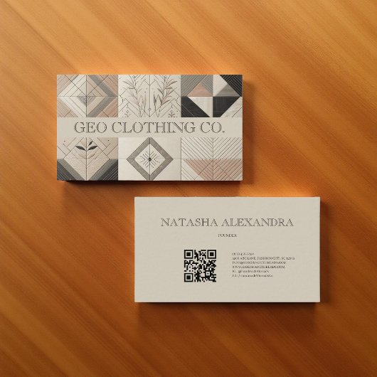 Modernes geometrisches neutrales Erdleaf Visitenkarte