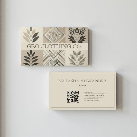 Modernes geometrisches neutrales Erdleaf Visitenkarte
