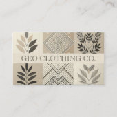 Modernes geometrisches neutrales Erdleaf Visitenkarte (Vorderseite)