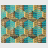 Modernes geometrisches Octagon-Muster Geschenkpapier (Flach)