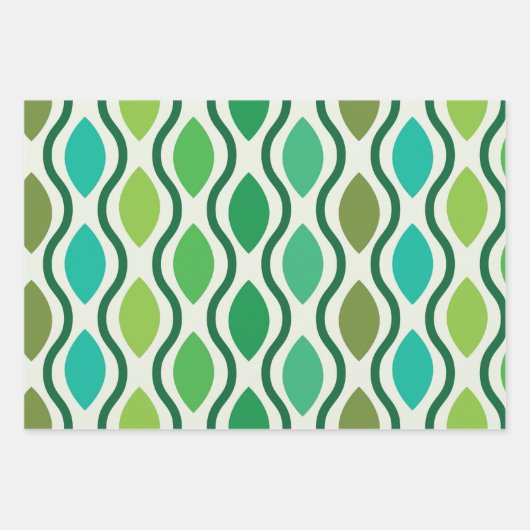 Modernes geometrisches Ogemuster des mittleren Jah Geschenkpapier Set (Vorderseite)