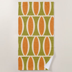 Modernes geometrisches Oval-Muster Mitte des Jahrh Strandtuch