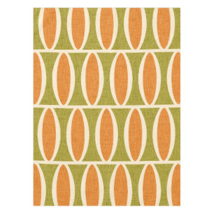 Modernes geometrisches Oval-Muster Mitte des Jahrh Tischdecke