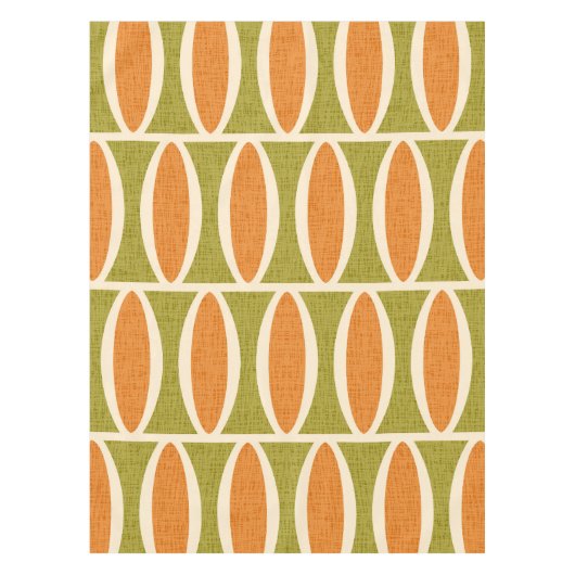 Modernes geometrisches Oval-Muster Mitte des Jahrh Tischdecke (Vorderseite)