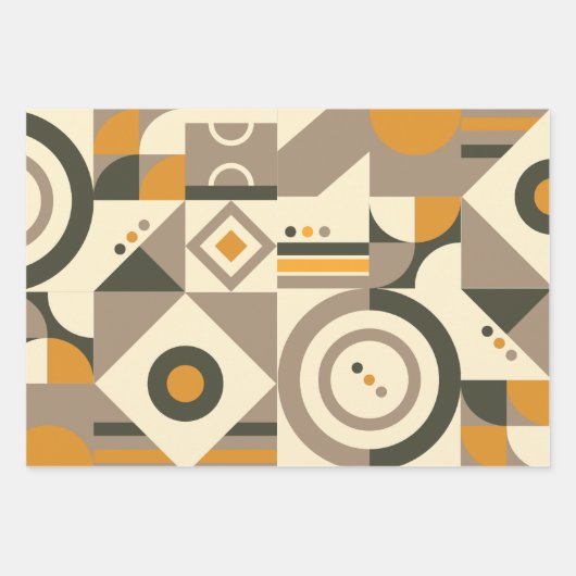 Modernes geometrisches Papier für Retro Earth Tone (Vorderseite)