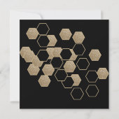 modernes geometrisches Party aus Hexagon Einladung (Rückseite)