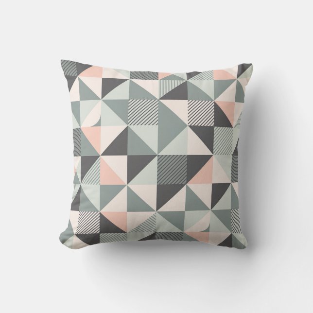 Modernes geometrisches Patchwork Kissen (Vorderseite)