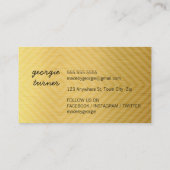 MODERNES GEOMETRISCHES PATTERN Schwarz-weißes Gold Visitenkarte (Rückseite)