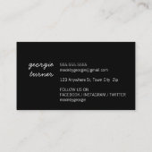 MODERNES GEOMETRISCHES PATTERN Schwarz-weißes Gold Visitenkarte (Rückseite)