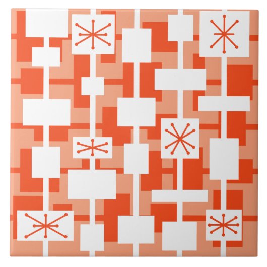 Modernes geometrisches Peach des Mid Century Fliese (Vorderseite)