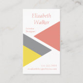 Modernes geometrisches Personalisiertes Peach und Visitenkarte (Vorderseite)