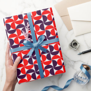 Modernes geometrisches Quarterkreismuster Geschenkpapier
