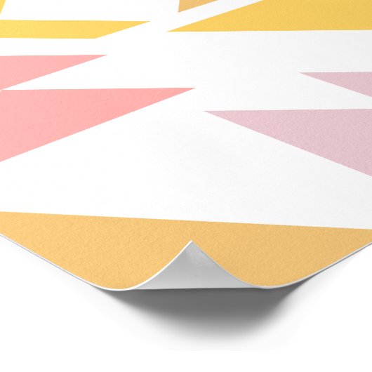 Modernes geometrisches Quiltdesign in Gelb Poster (Ecke)