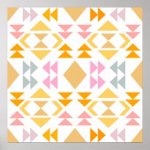 Modernes geometrisches Quiltdesign in Gelb Poster (Vorne)