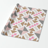 Modernes geometrisches Quiltdesign in Rosa und Kup