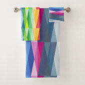 Modernes geometrisches Regenbogenmuster Badhandtuch Set (Insitu)