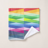 Modernes geometrisches Regenbogenmuster Badhandtuch Set (Waschlappen)