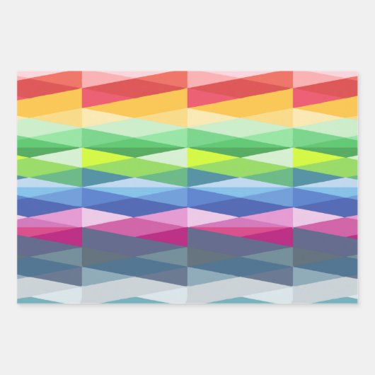 Modernes geometrisches Regenbogenmuster Geschenkpapier Set (Vorderseite)