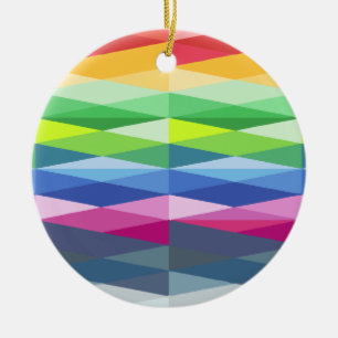 Modernes geometrisches Regenbogenmuster Keramik Ornament