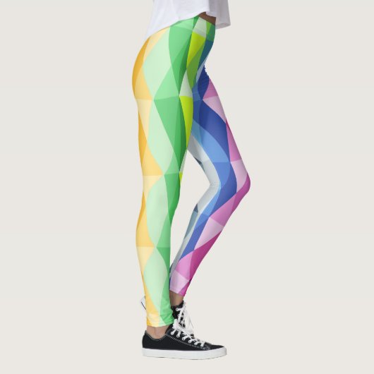 Modernes geometrisches Regenbogenmuster Leggings (Rechts)
