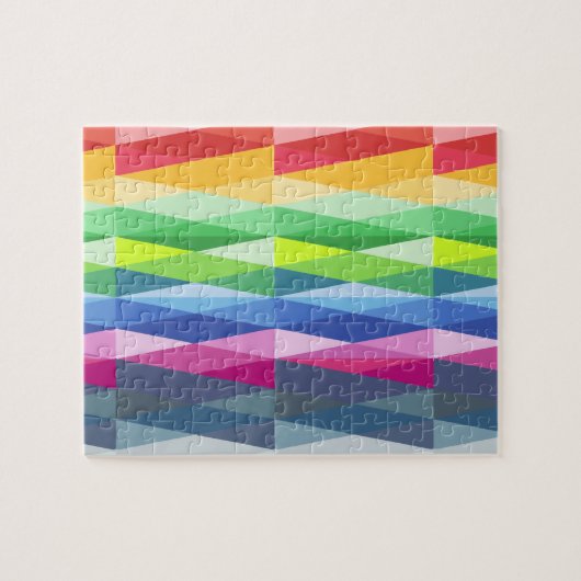 Modernes geometrisches Regenbogenmuster Puzzle (Horizontal)