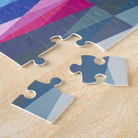 Modernes geometrisches Regenbogenmuster Puzzle (Seite)