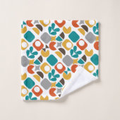 Modernes geometrisches Retro des Mittelzentrums  Badhandtuch Set (Waschlappen)