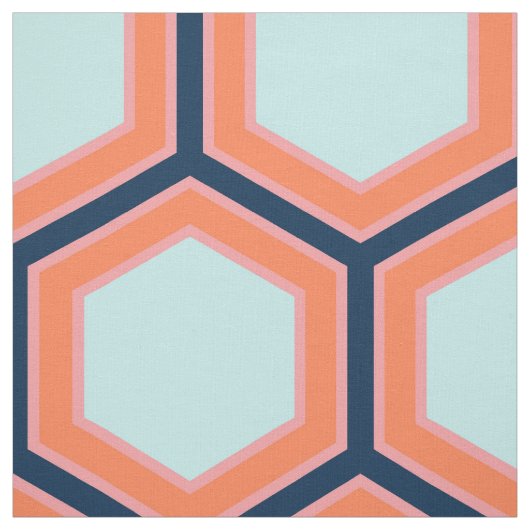 Modernes geometrisches Retro-HoneyComb-Muster #2 Stoff (Muster)
