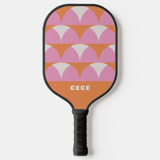 Modernes geometrisches Retro-personalisiert Pickleball Schläger (Vorderseite)