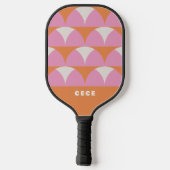 Modernes geometrisches Retro-personalisiert Pickleball Schläger (Rückseite)