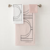 Modernes geometrisches Rosa Badhandtuch Set (Insitu)