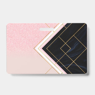 Modernes geometrisches rosa goldfarbenes Design Ausweis
