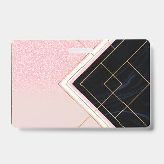 Modernes geometrisches rosa goldfarbenes Design Ausweis