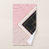 Modernes geometrisches rosa goldfarbenes Design Badhandtuch Set (Handtuch)