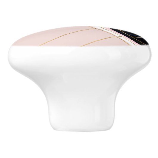 Modernes geometrisches rosa goldfarbenes Design Keramikknauf (Seitenansicht)